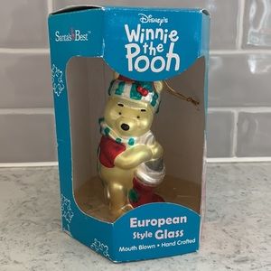 Santa's Best 2001 Winnie The Pooh Blown Glass Christmas Ornament European style